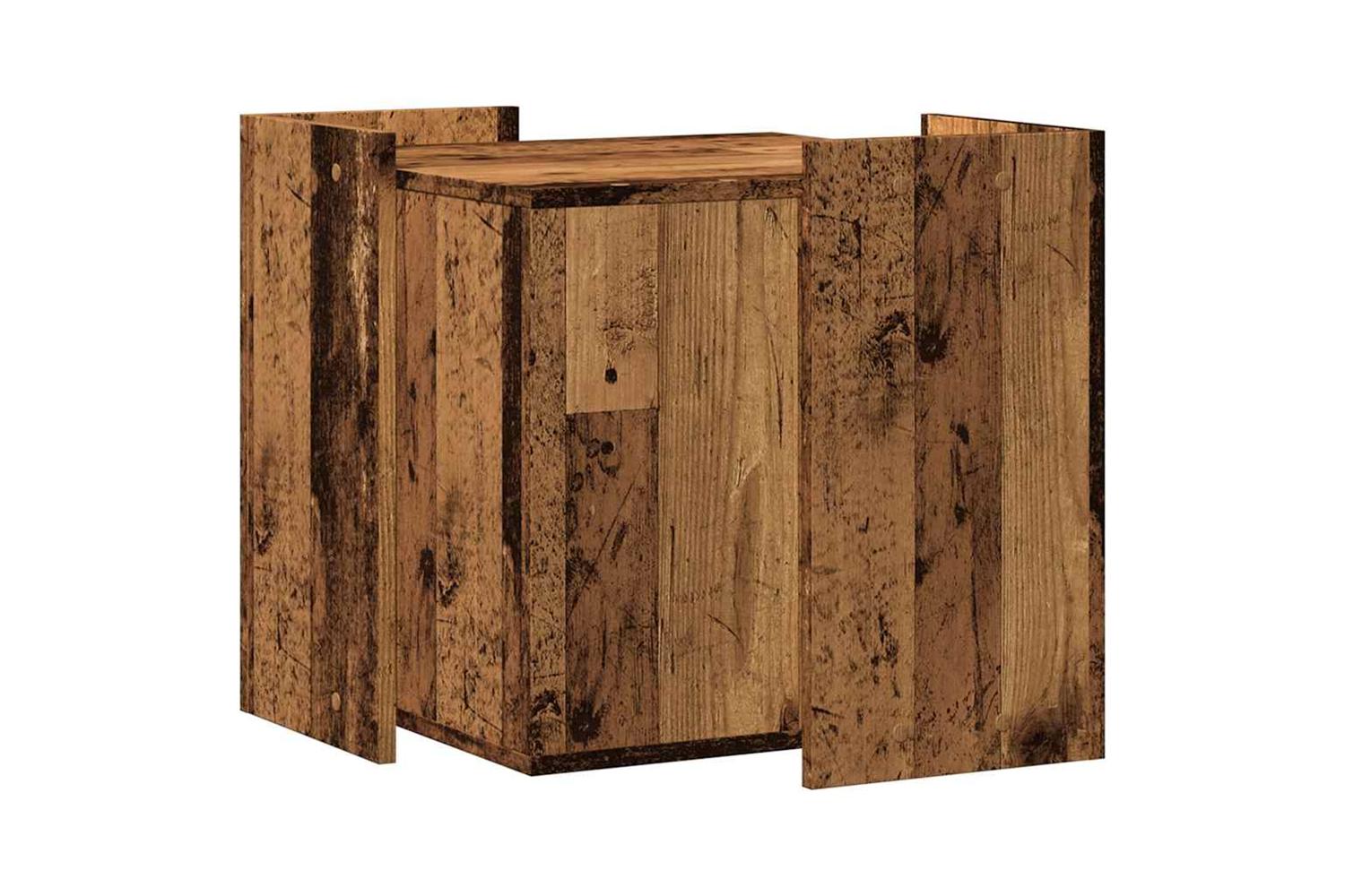 Cat Litter Box Enclosure Old Wood 53x53x51 Cm Engineered Wood-6
