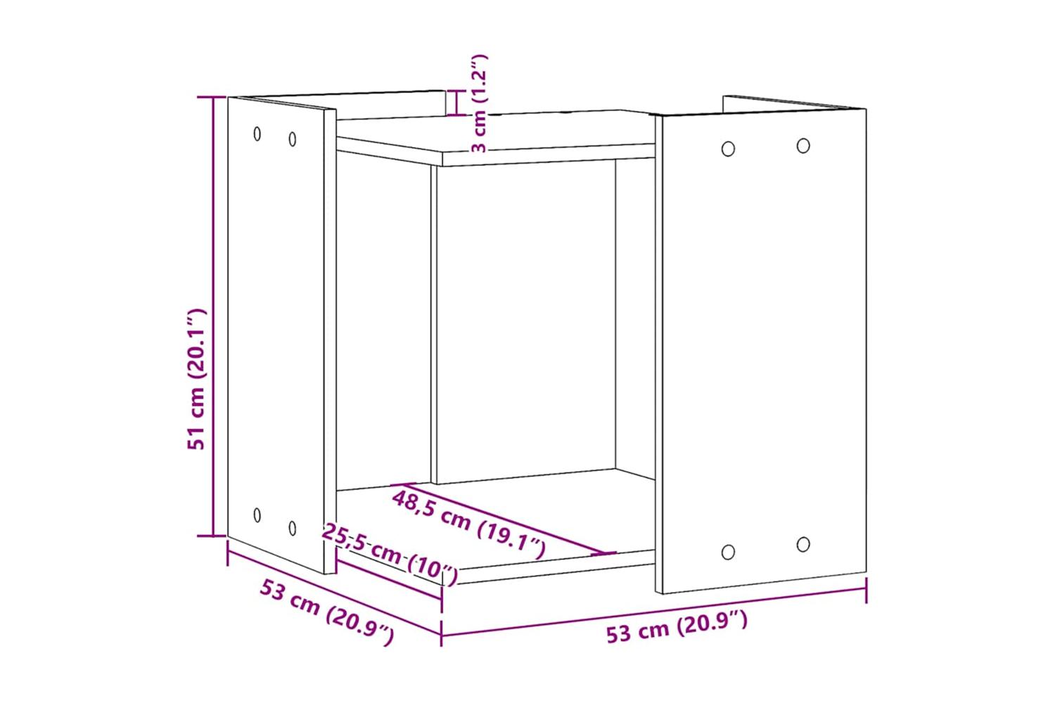Cat Litter Box Enclosure Old Wood 53x53x51 Cm Engineered Wood-9