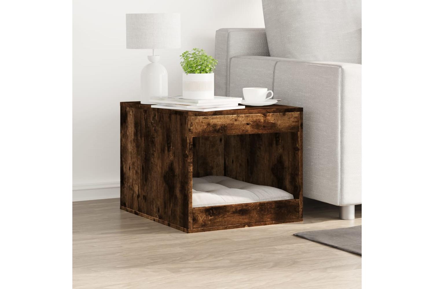 Cat Litter Box Enclosure Smoked Oak 47x59x42 Cm Engineered Wood-3