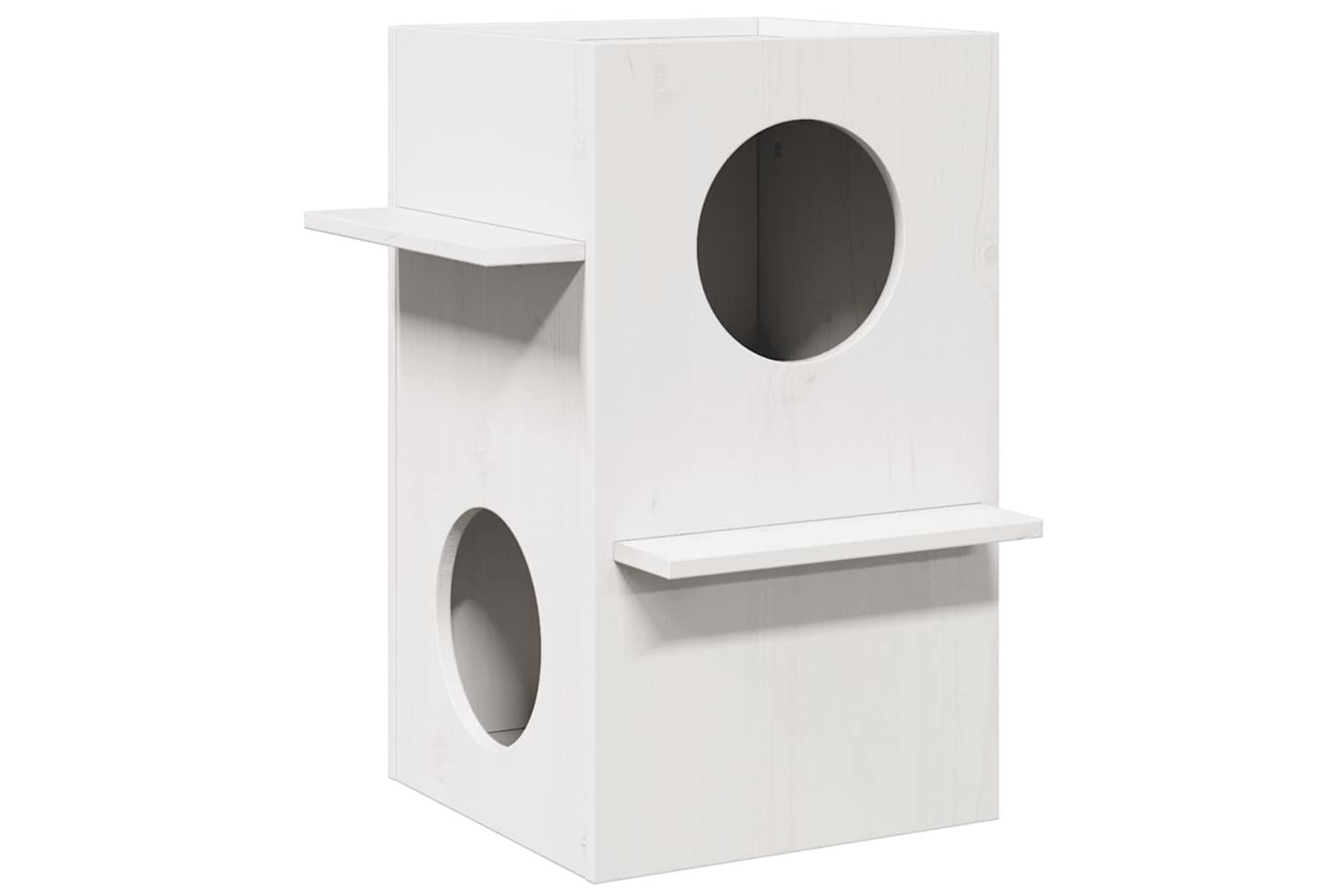 Cat House White 43x43x60 Cm Solid Wood Pine