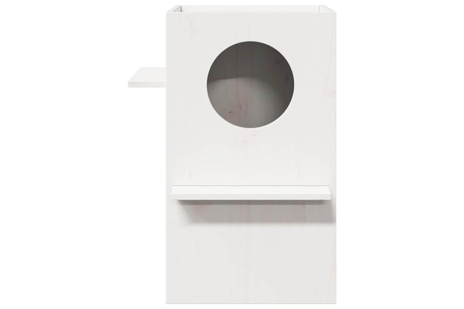 Cat House White 43x43x60 Cm Solid Wood Pine-3