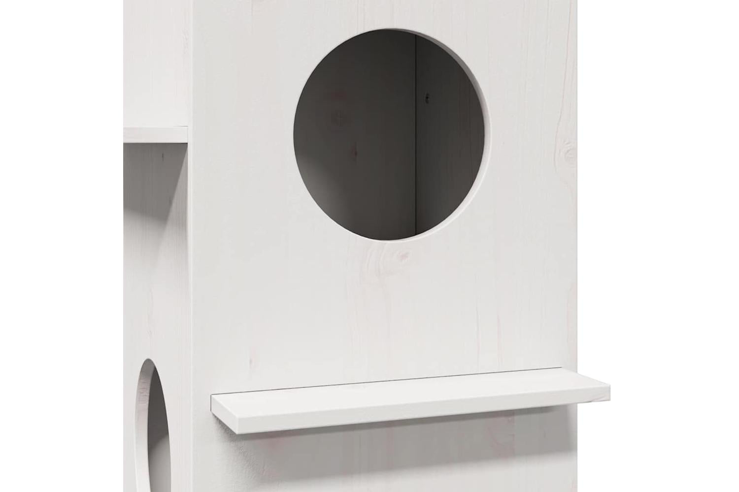 Cat House White 43x43x60 Cm Solid Wood Pine-6
