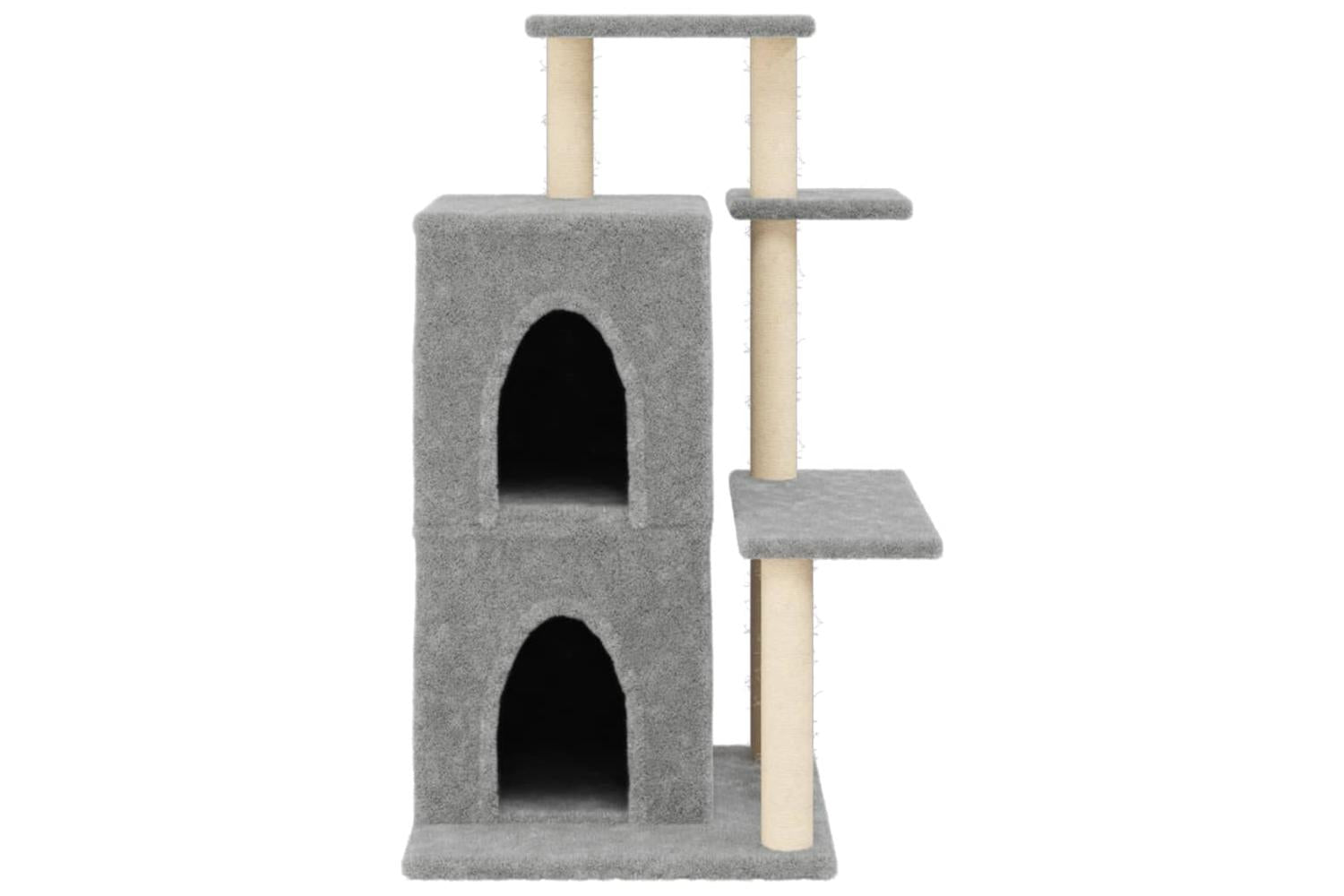 Cat Tree With Sisal Scratching Posts Light Grey 97 Cm-4
