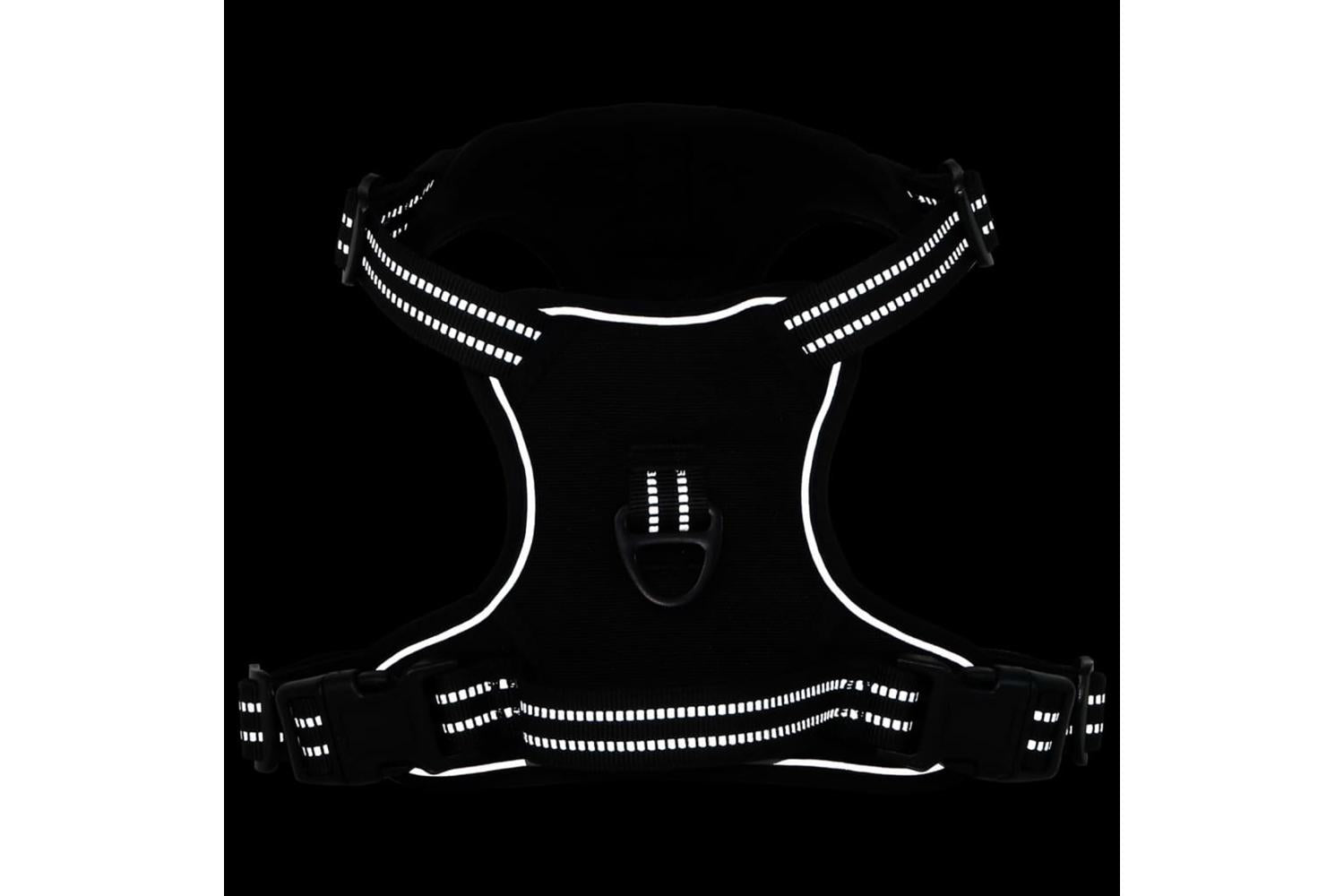 Dog Harness With Reflective Stripes Adjustable Black S-3