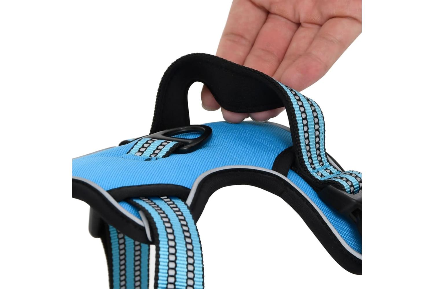 Dog Harness With Reflective Stripes Adjustable Blue Xl-8