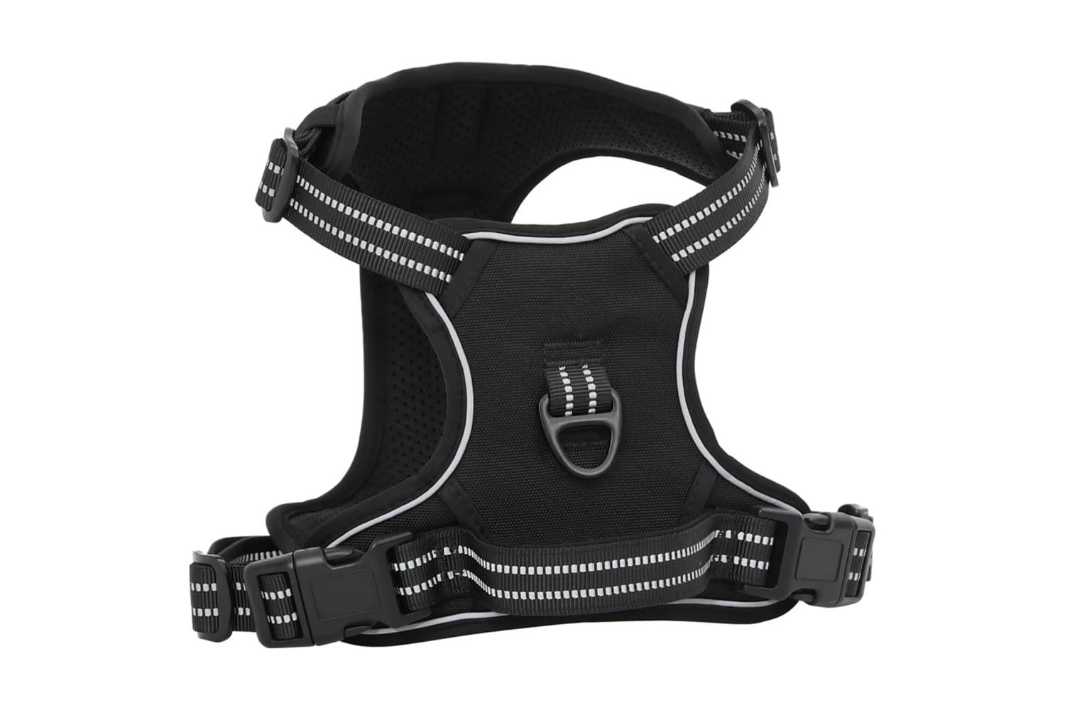 Dog Harness With Reflective Stripes Adjustable Black L-2