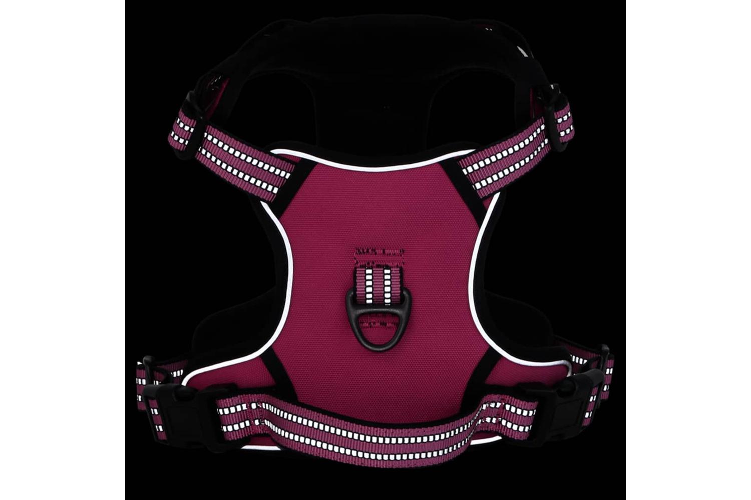 Dog Harness With Reflective Stripes Adjustable Pink Xl-3