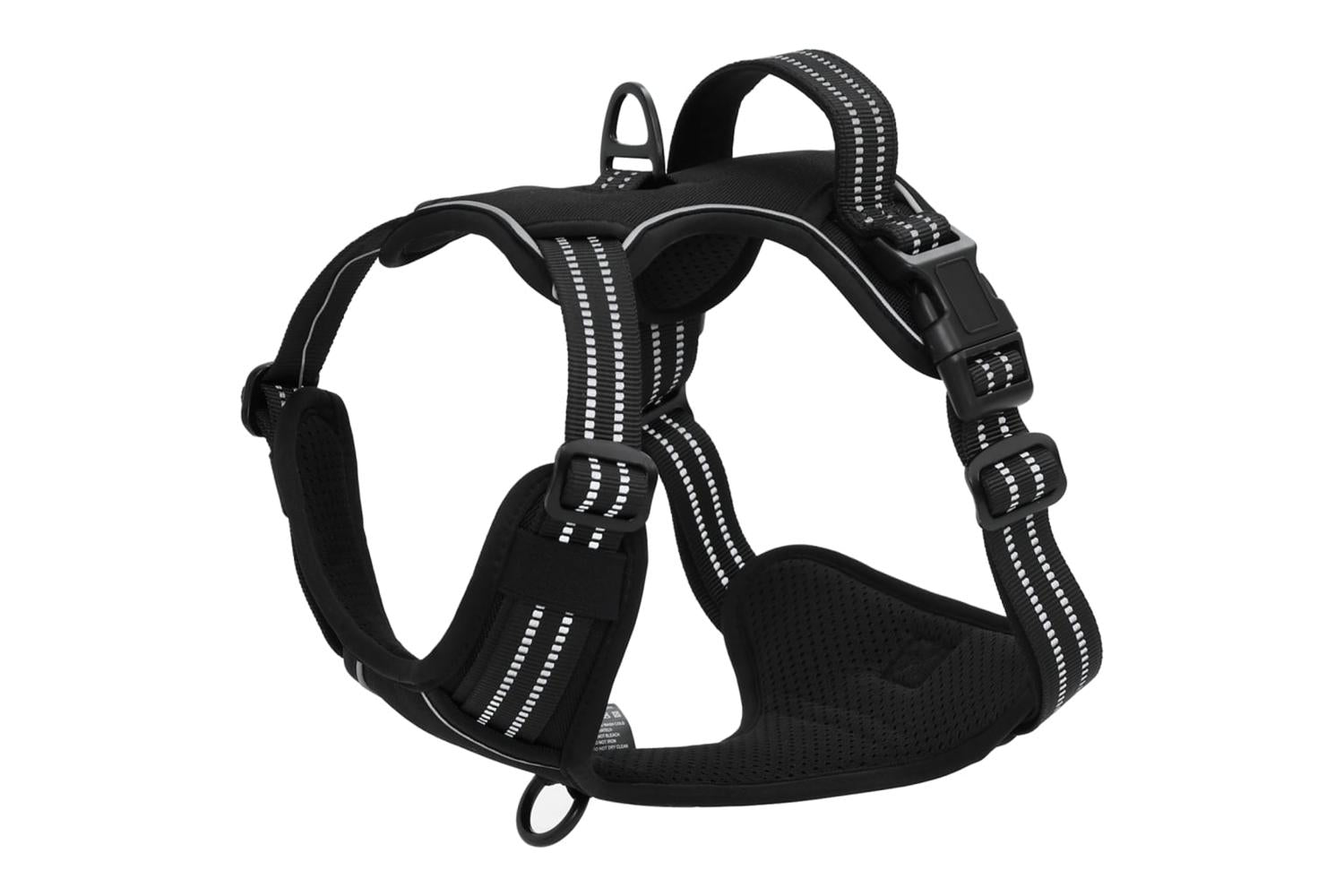 Dog Harness With Lead Collar Adjustable Black M-7