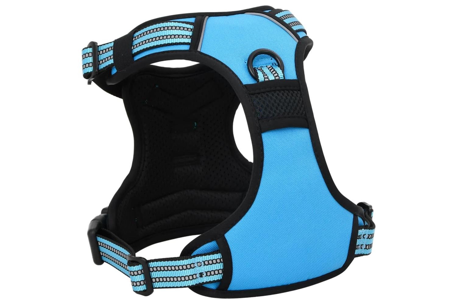 Dog Harness With Lead Collar Adjustable Blue L-8