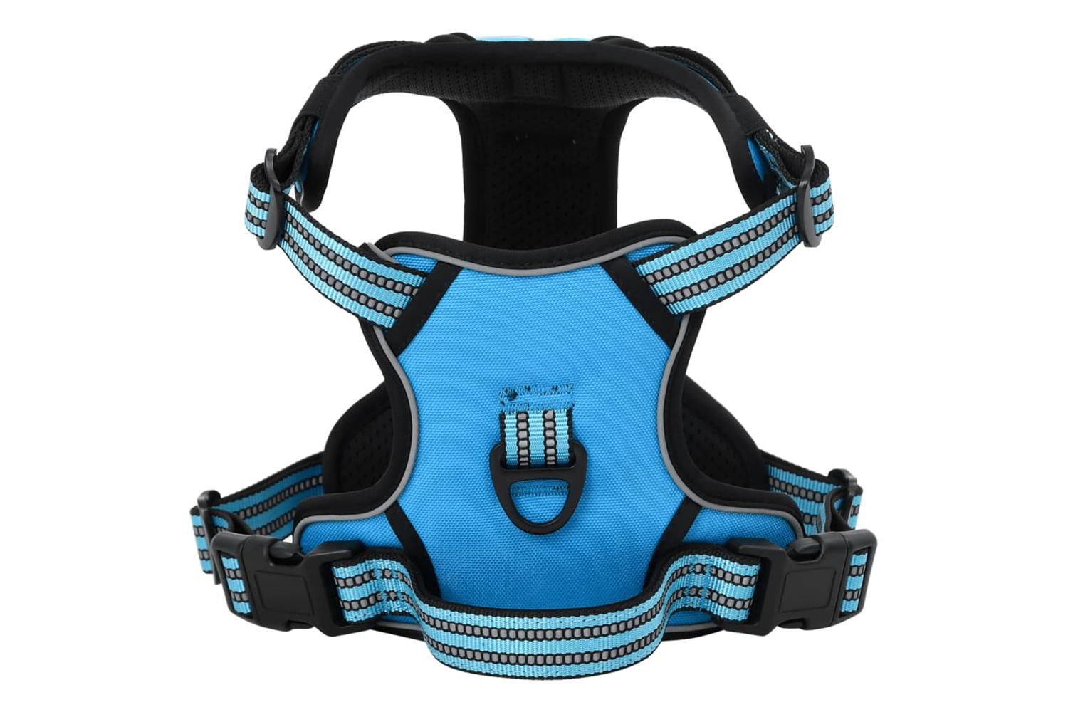 Dog Harness With Reflective Stripes Adjustable Blue S
