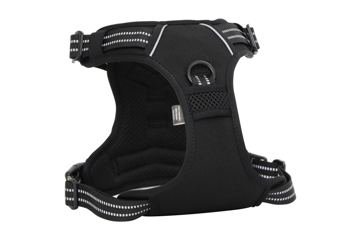 Dog Harness With Lead Collar Adjustable Black S-8