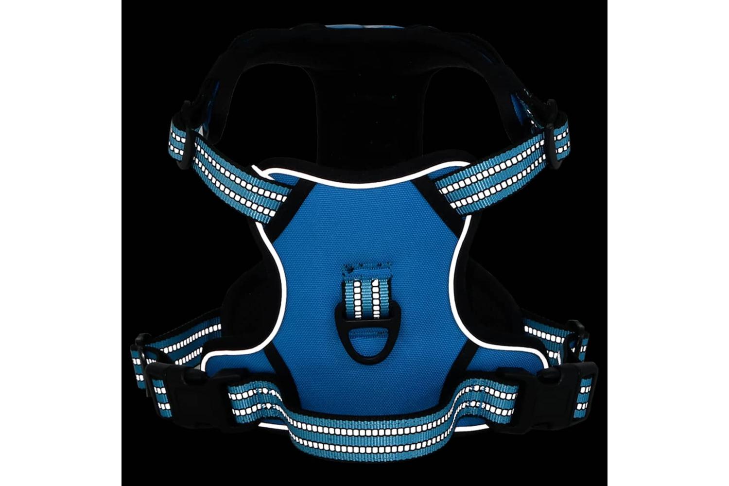 Dog Harness With Lead Collar Adjustable Blue Xl-4