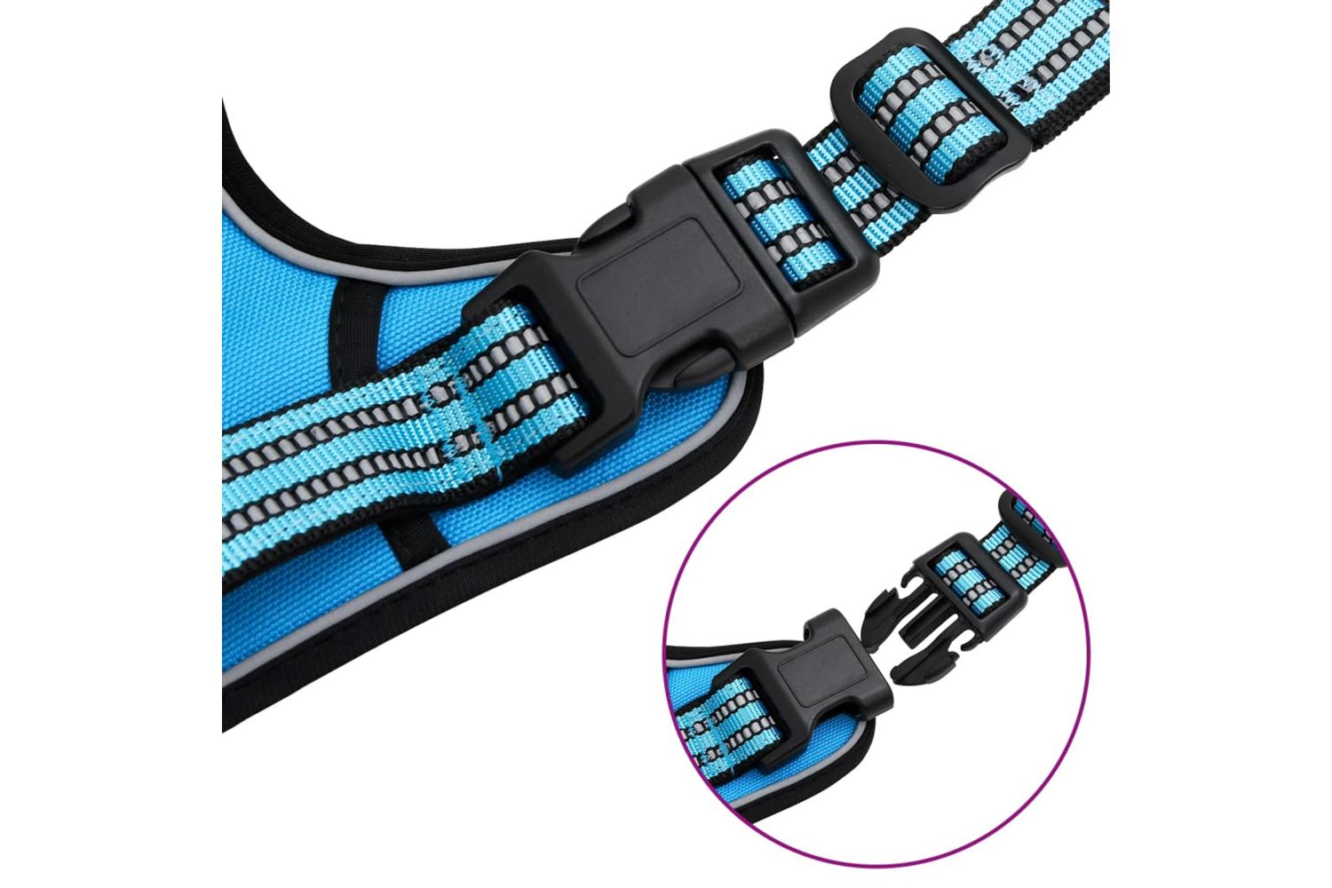 Dog Harness With Lead Collar Adjustable Blue Xl-10
