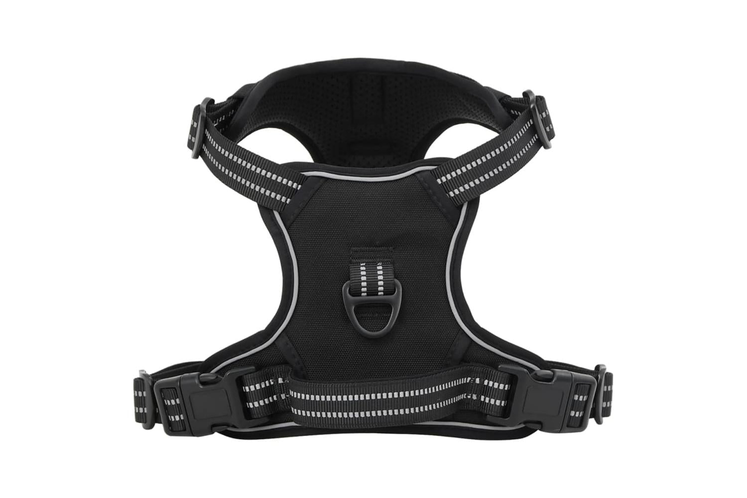 Dog Harness With Reflective Stripes Adjustable Black M