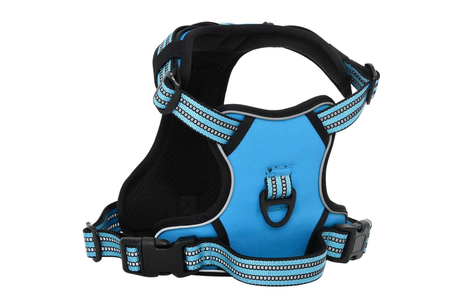 Dog Harness With Lead Collar Adjustable Blue M-2