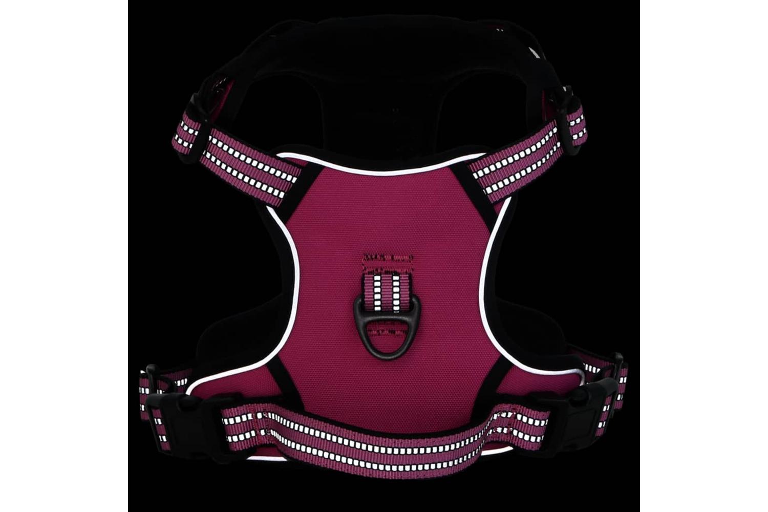 Dog Harness With Lead Collar Adjustable Pink Xl-4