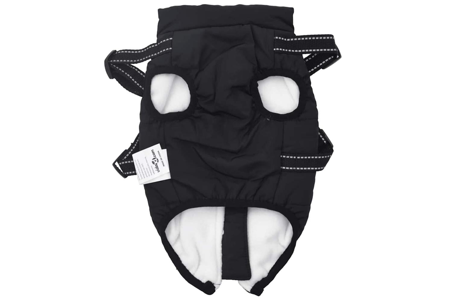 Dog Coat With Harness Waterproof Reflective Black L-5