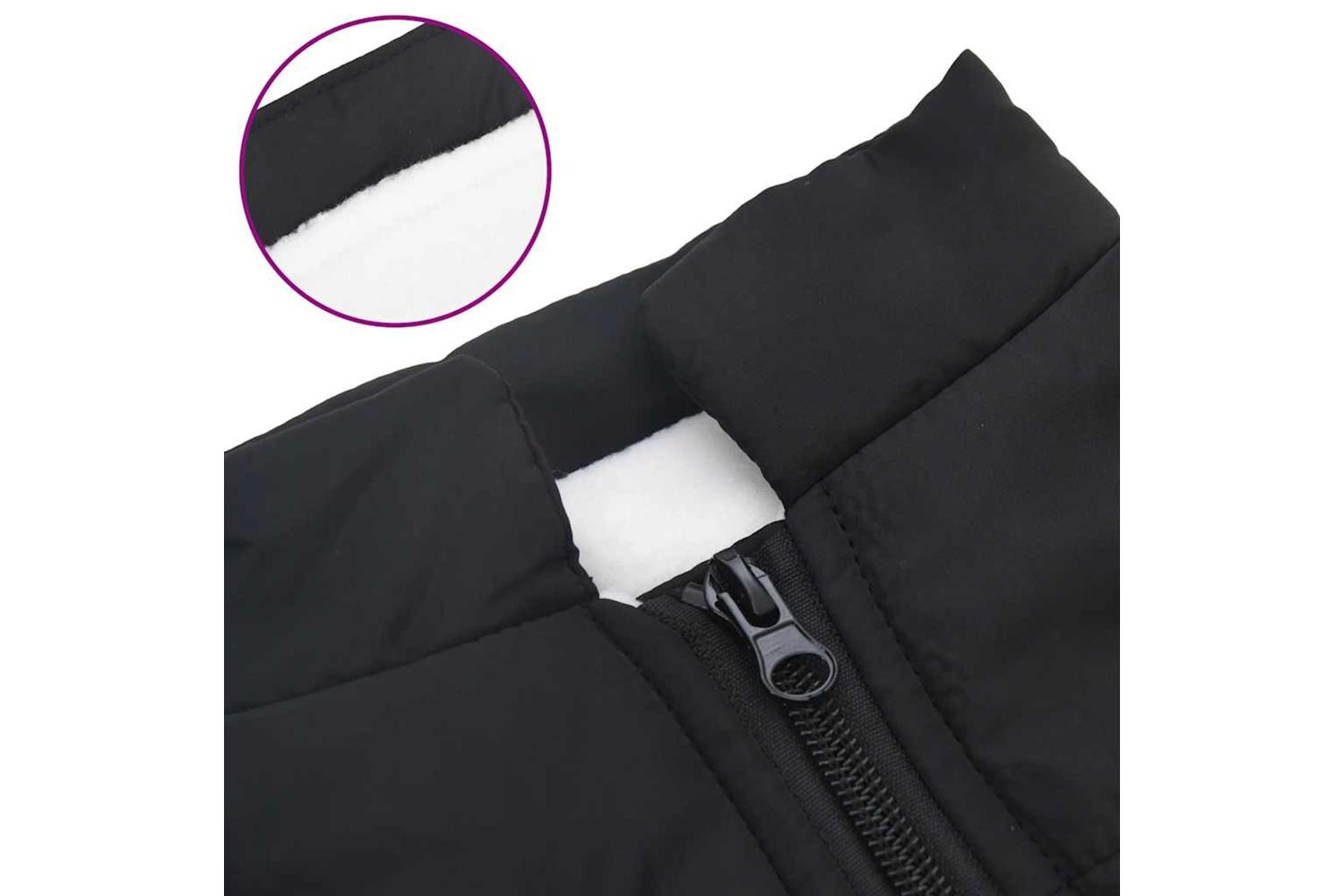 Dog Coat With Harness Waterproof Reflective Black L-7