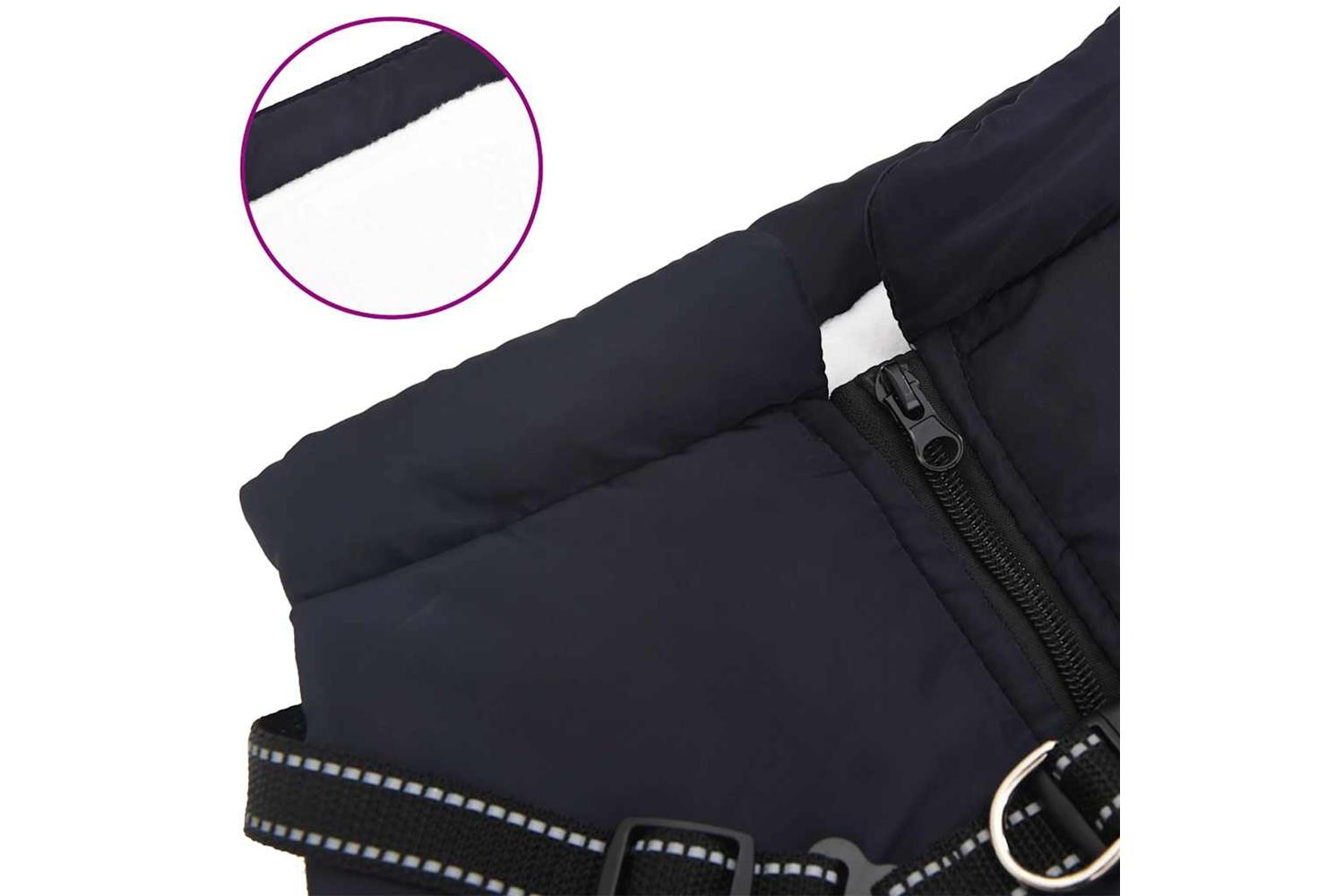 Dog Coat With Harness Waterproof Reflective Navy Blue 6xl-7