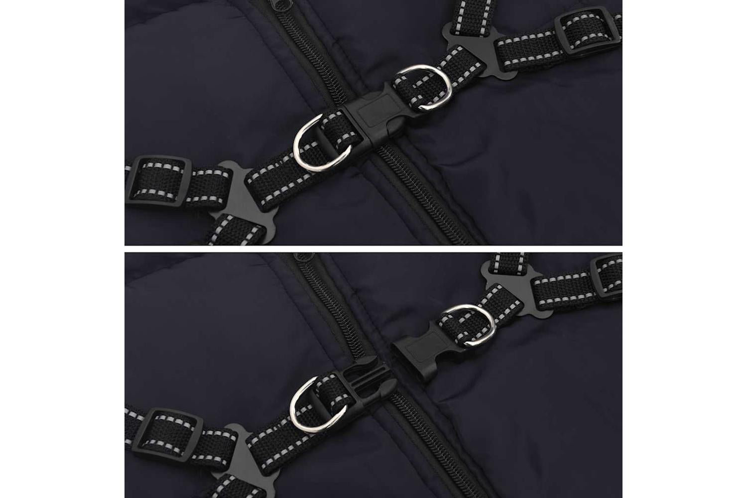 Dog Coat With Harness Waterproof Reflective Navy Blue 6xl-8