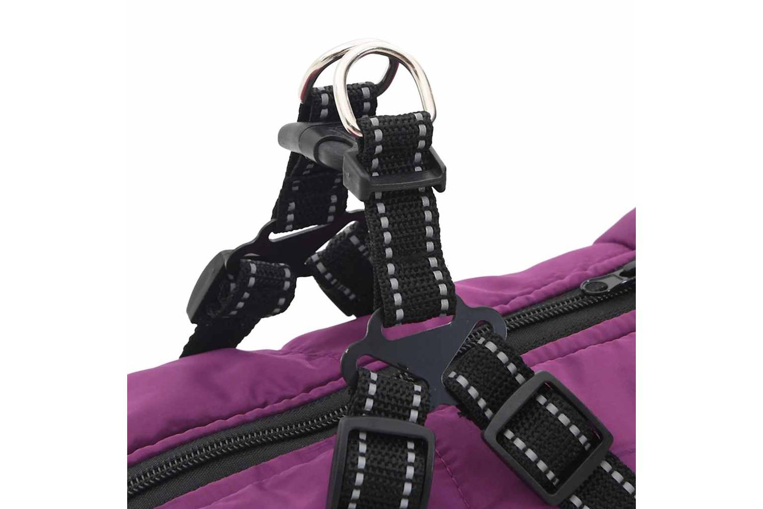 Dog Coat With Harness Waterproof Reflective Purple 5xl-9