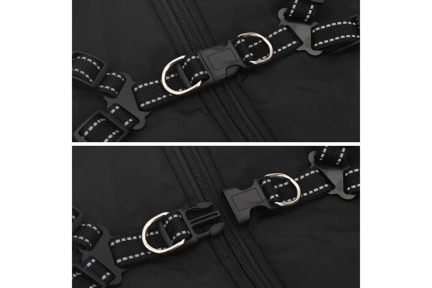 Dog Coat With Harness Waterproof Reflective Black 4xl-8