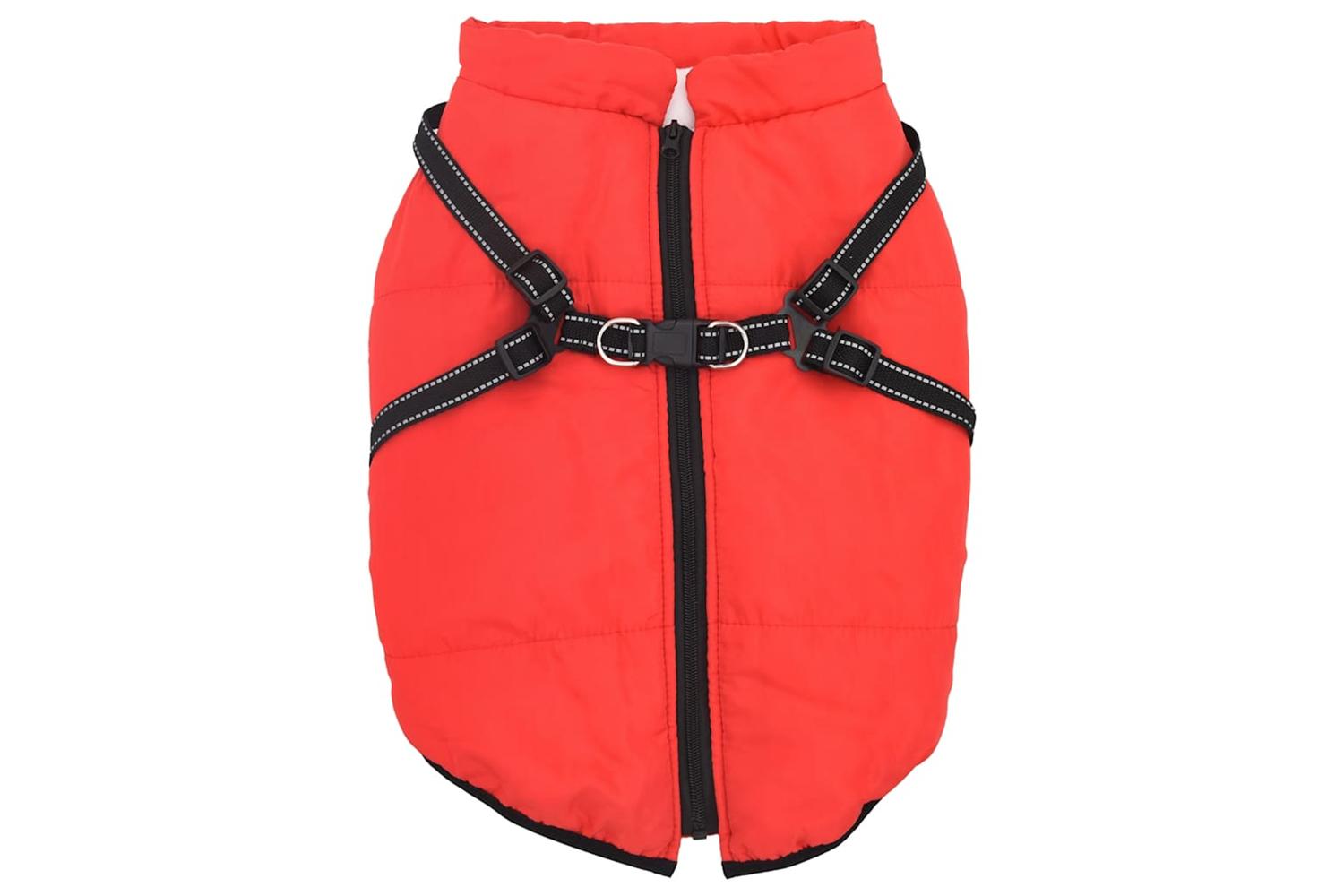 Dog Coat With Harness Waterproof Reflective Red 6xl-2