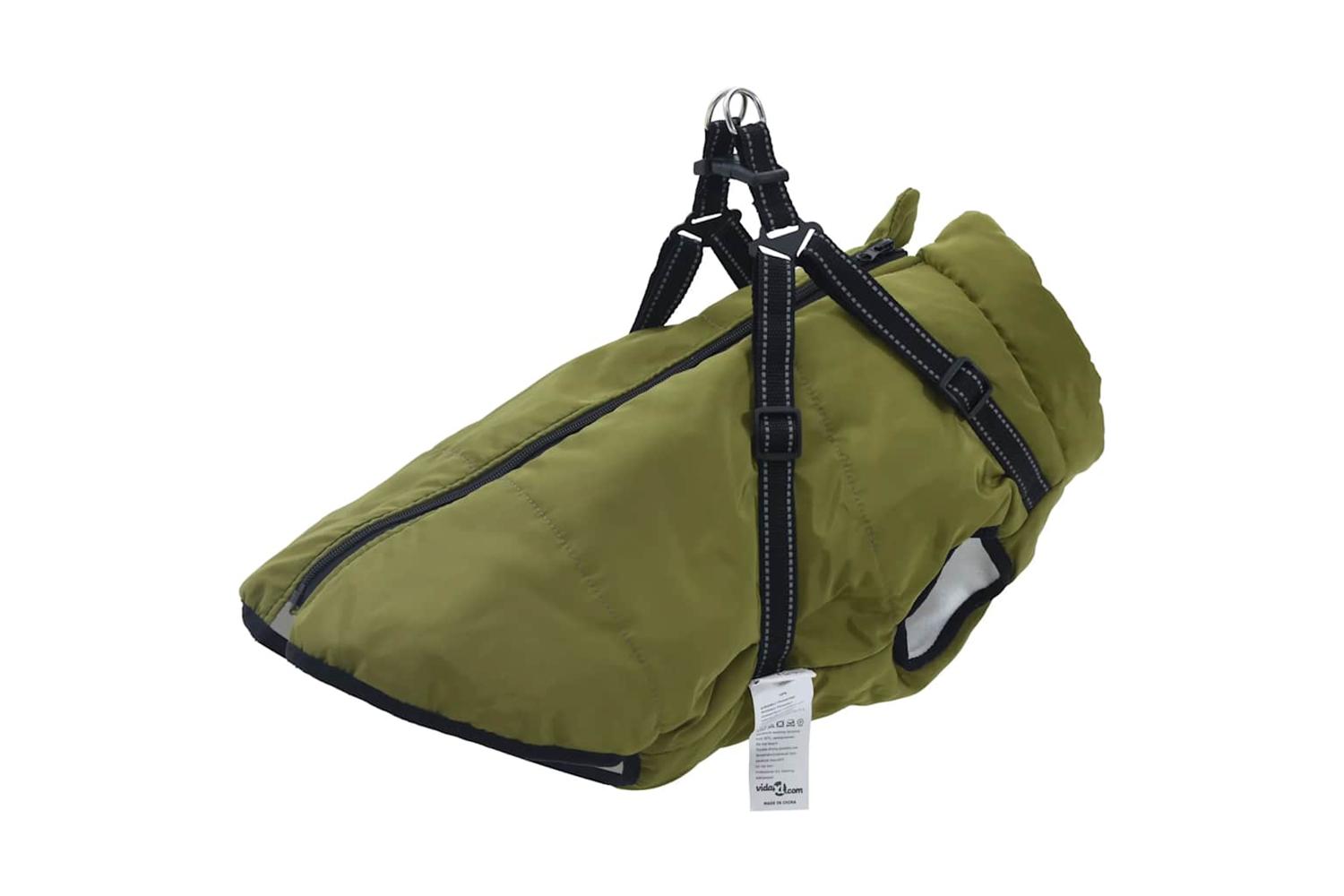Dog Coat With Harness Waterproof Reflective Army Green 4xl