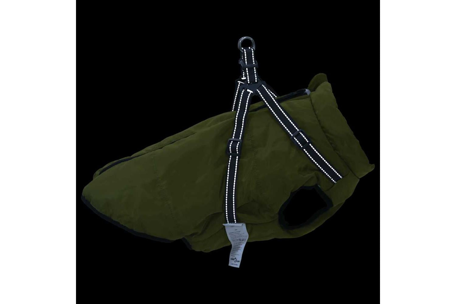 Dog Coat With Harness Waterproof Reflective Army Green 4xl-6