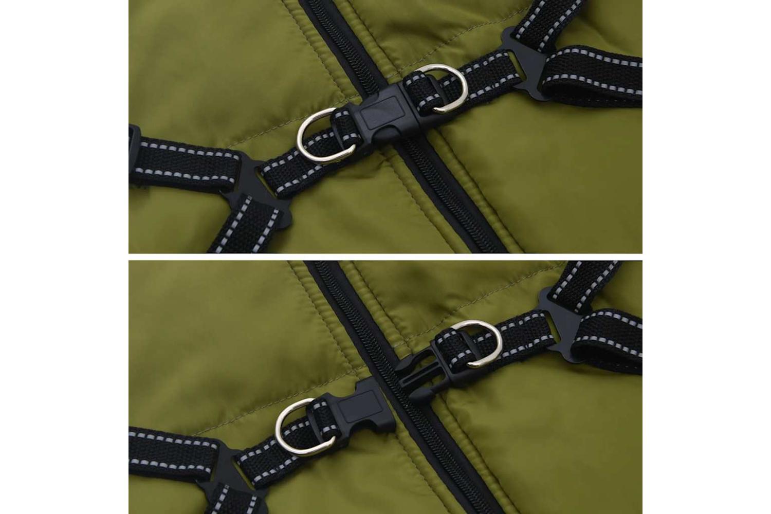 Dog Coat With Harness Waterproof Reflective Army Green 4xl-8