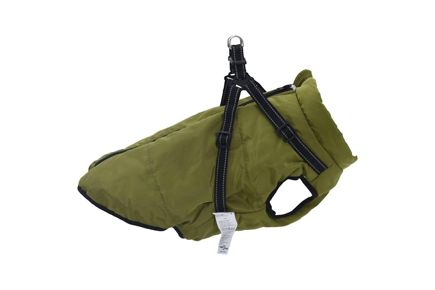 Dog Coat With Harness Waterproof Reflective Army Green 6xl-4