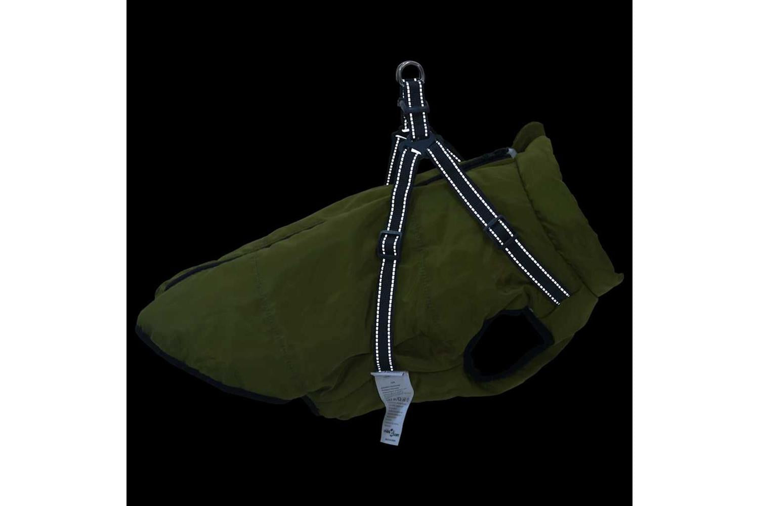 Dog Coat With Harness Waterproof Reflective Army Green 6xl-6