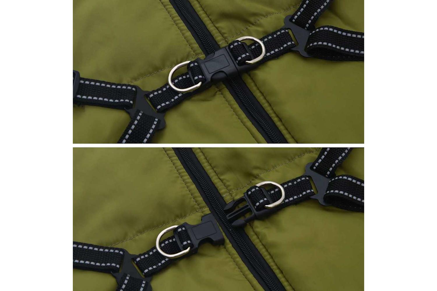 Dog Coat With Harness Waterproof Reflective Army Green 6xl-8