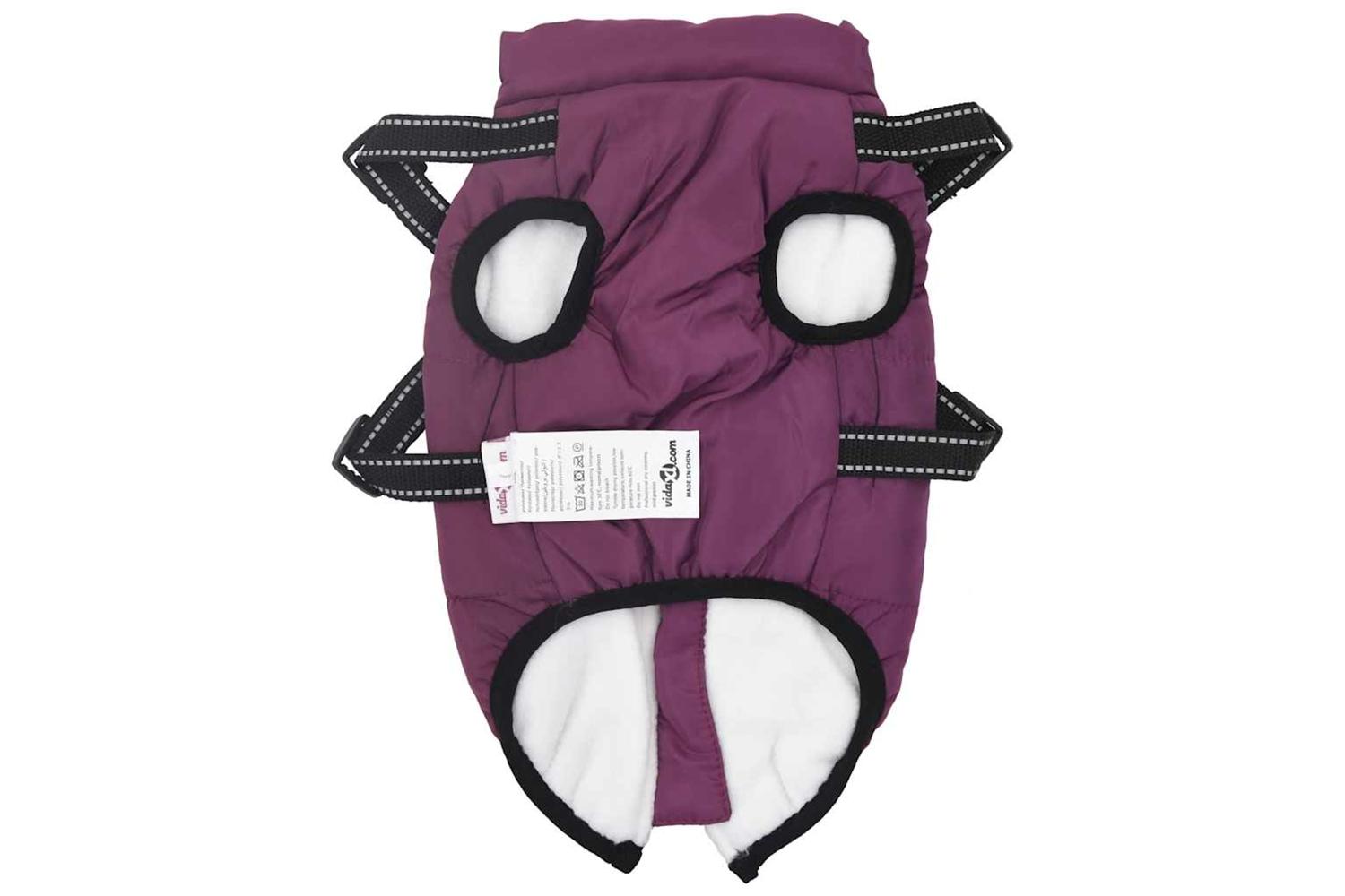 Dog Coat With Harness Waterproof Reflective Purple M-5
