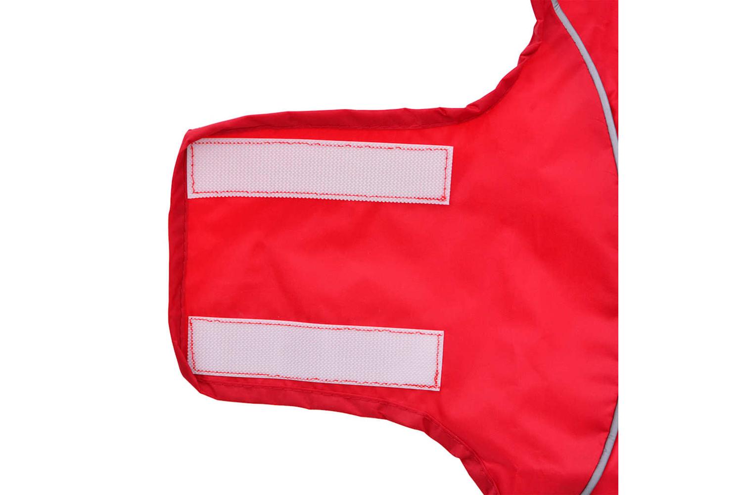 Dog Raincoat With Reflective Strips Polyester Red Xxs-10