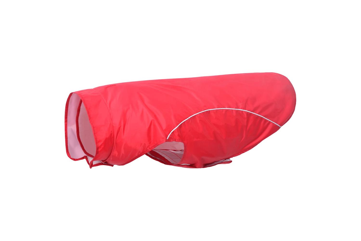 Dog Raincoat With Reflective Strips Polyester Red 4xl-2
