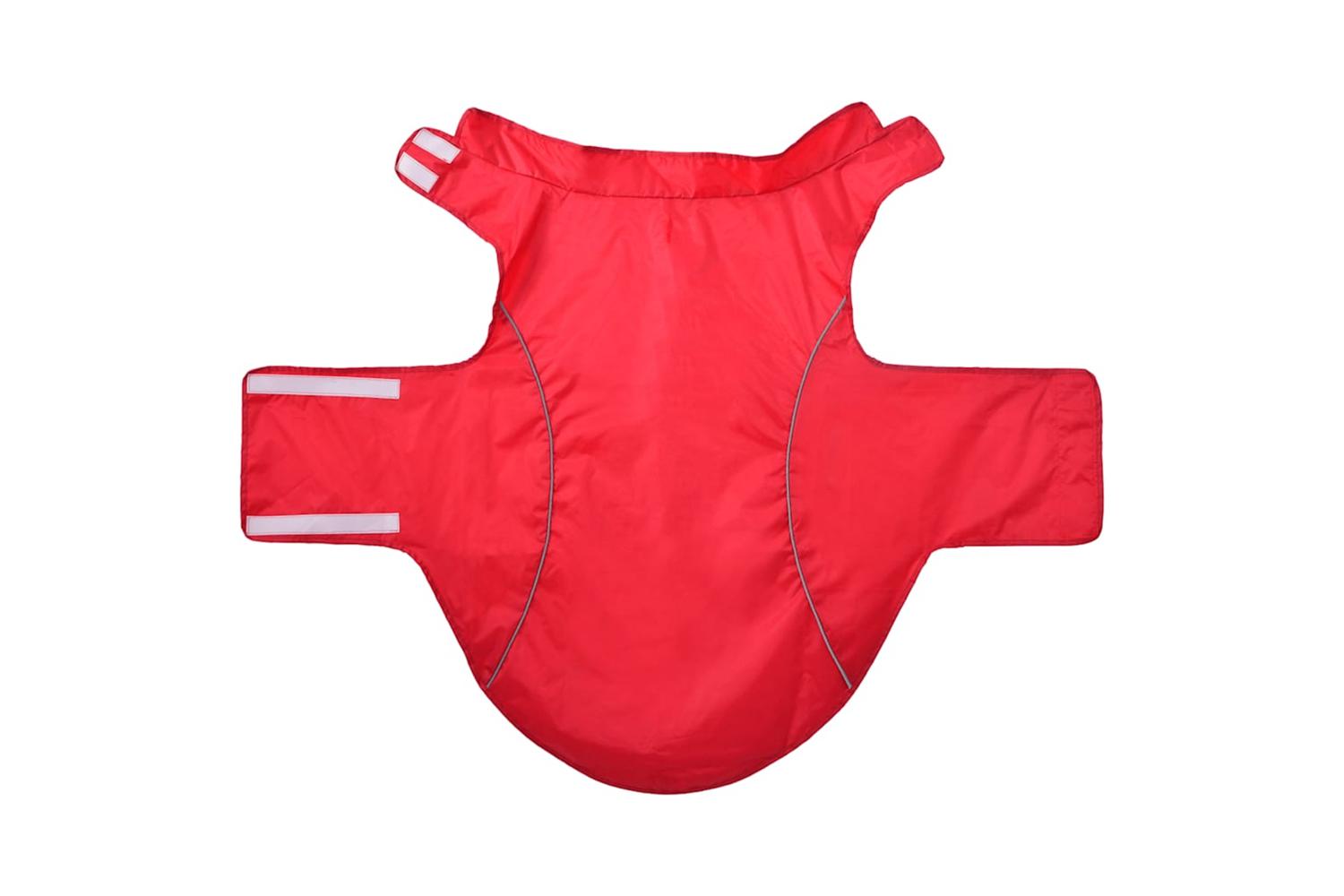 Dog Raincoat With Reflective Strips Polyester Red 4xl-4