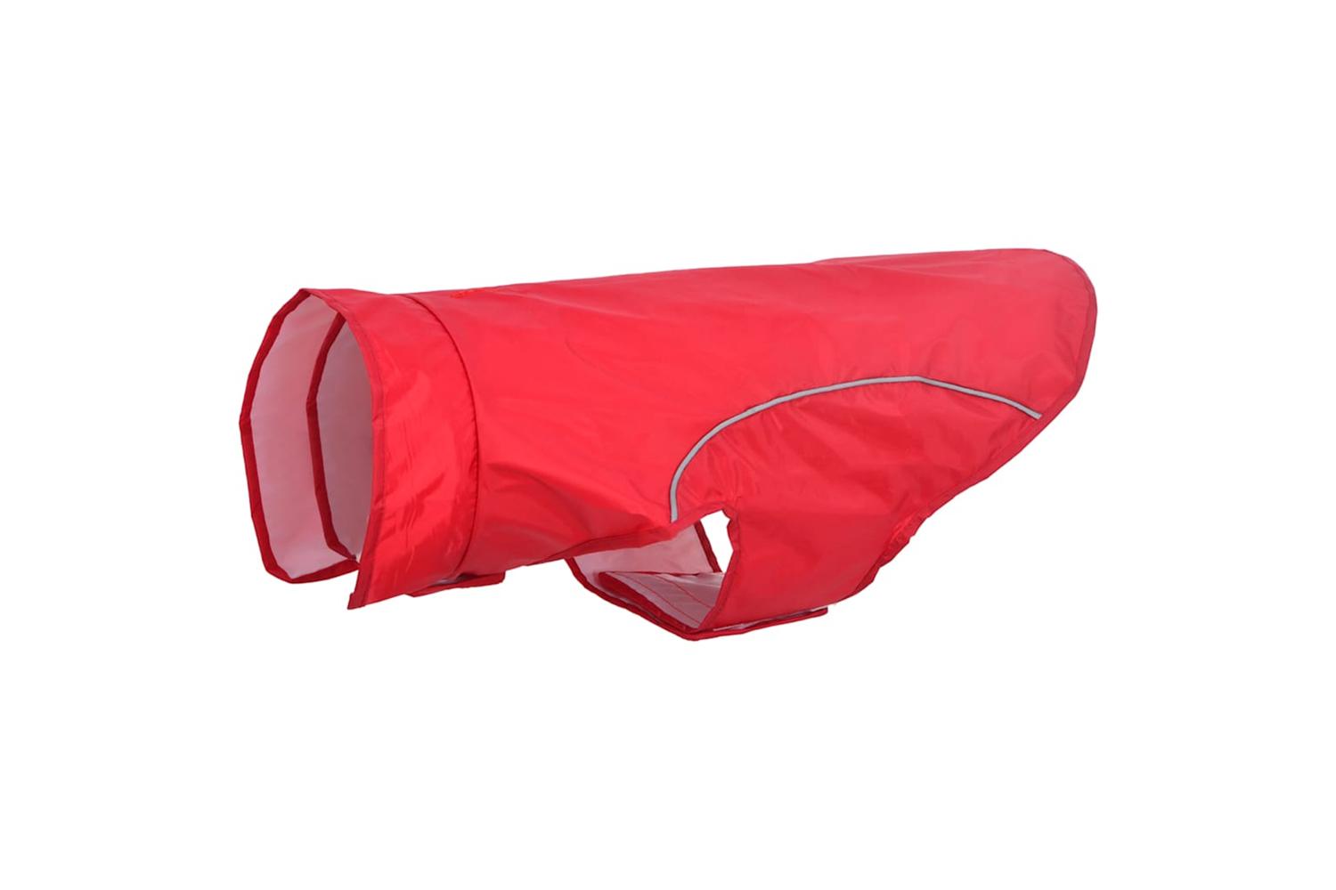 Dog Raincoat With Reflective Strips Polyester Red 2xl-2
