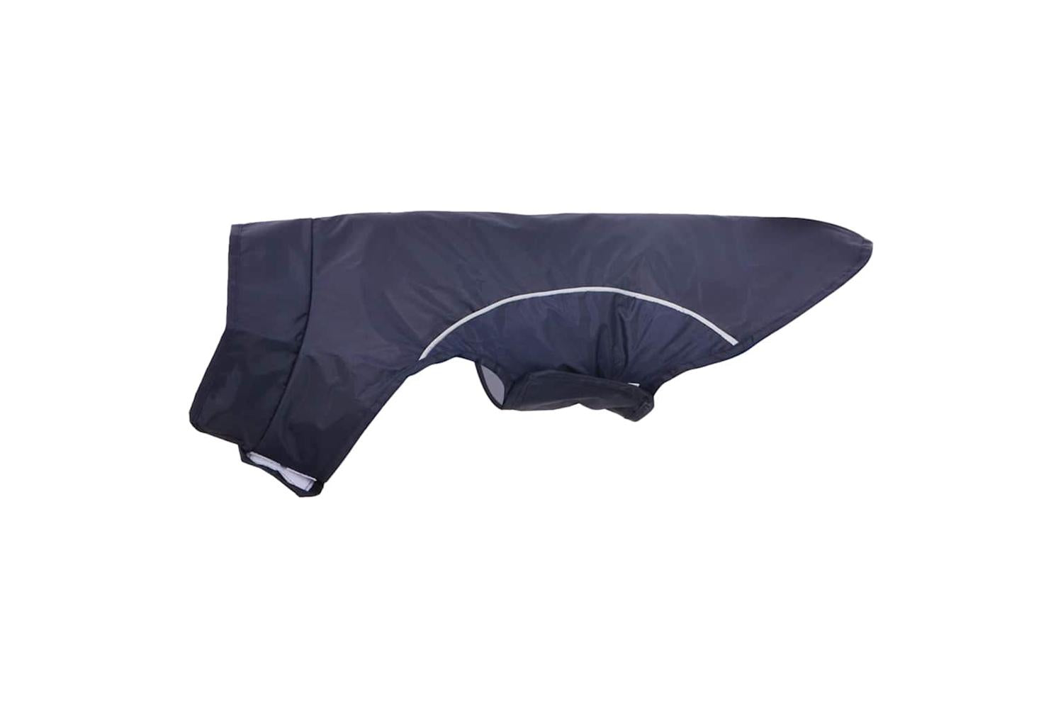 Dog Raincoat With Reflective Strips Polyester Navy Blue M-6