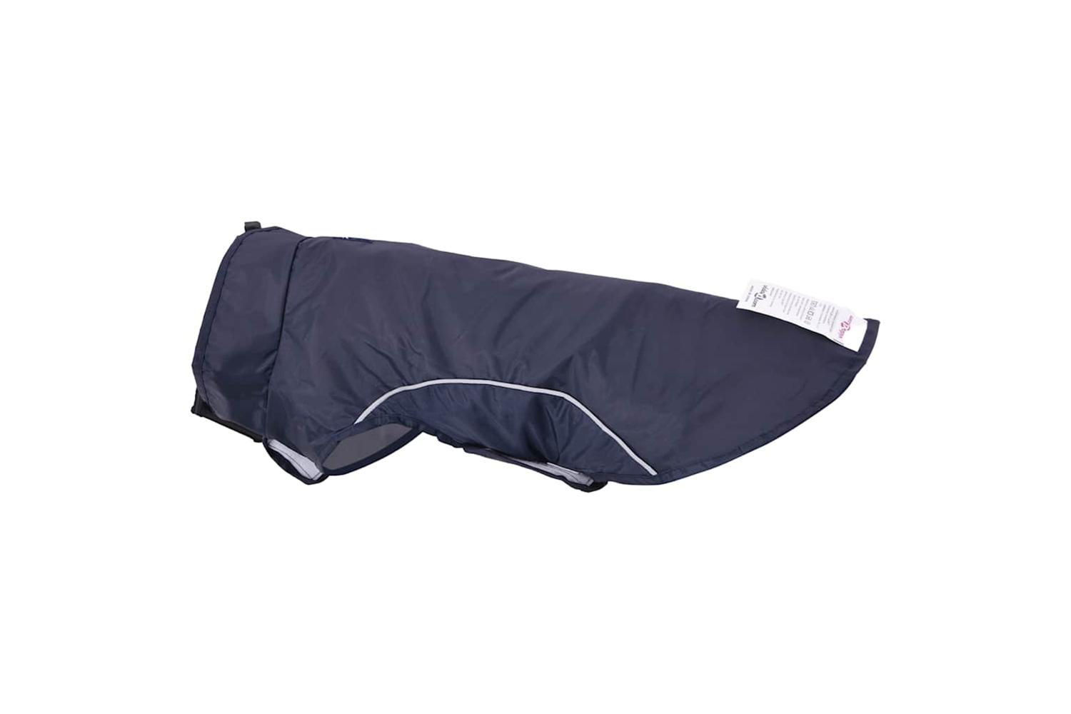Dog Raincoat With Reflective Strips Polyester Navy Blue M-8