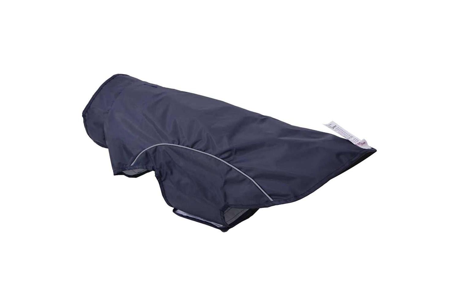 Dog Raincoat With Reflective Strips Polyester Navy Blue Xl-8