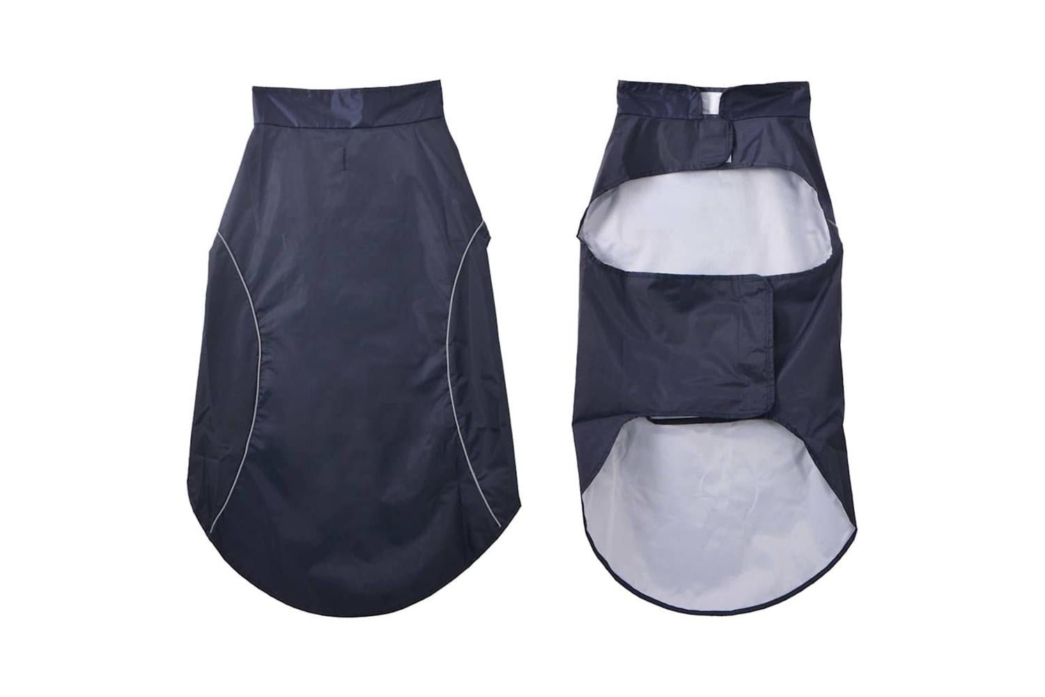 Dog Raincoat With Reflective Strips Polyester Navy Blue 3xl-3