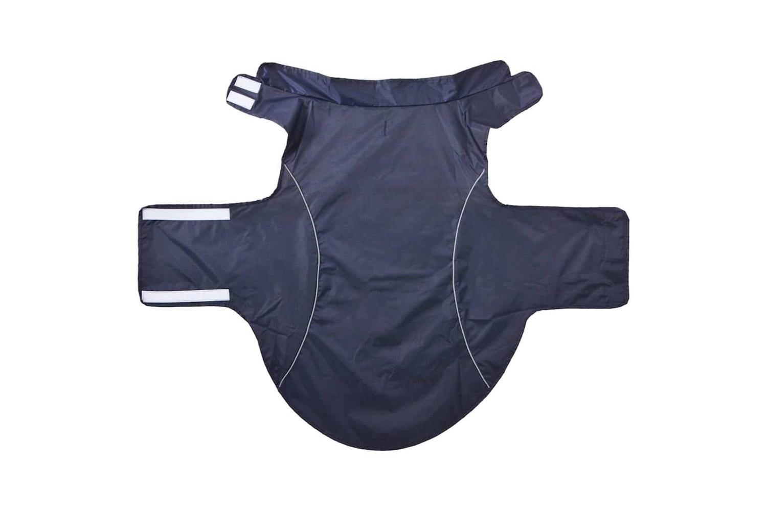 Dog Raincoat With Reflective Strips Polyester Navy Blue 3xl-4