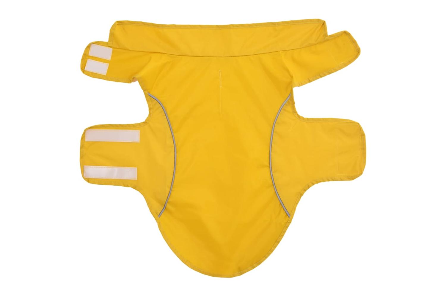 Dog Raincoat With Reflective Strips Polyester Yellow M-4