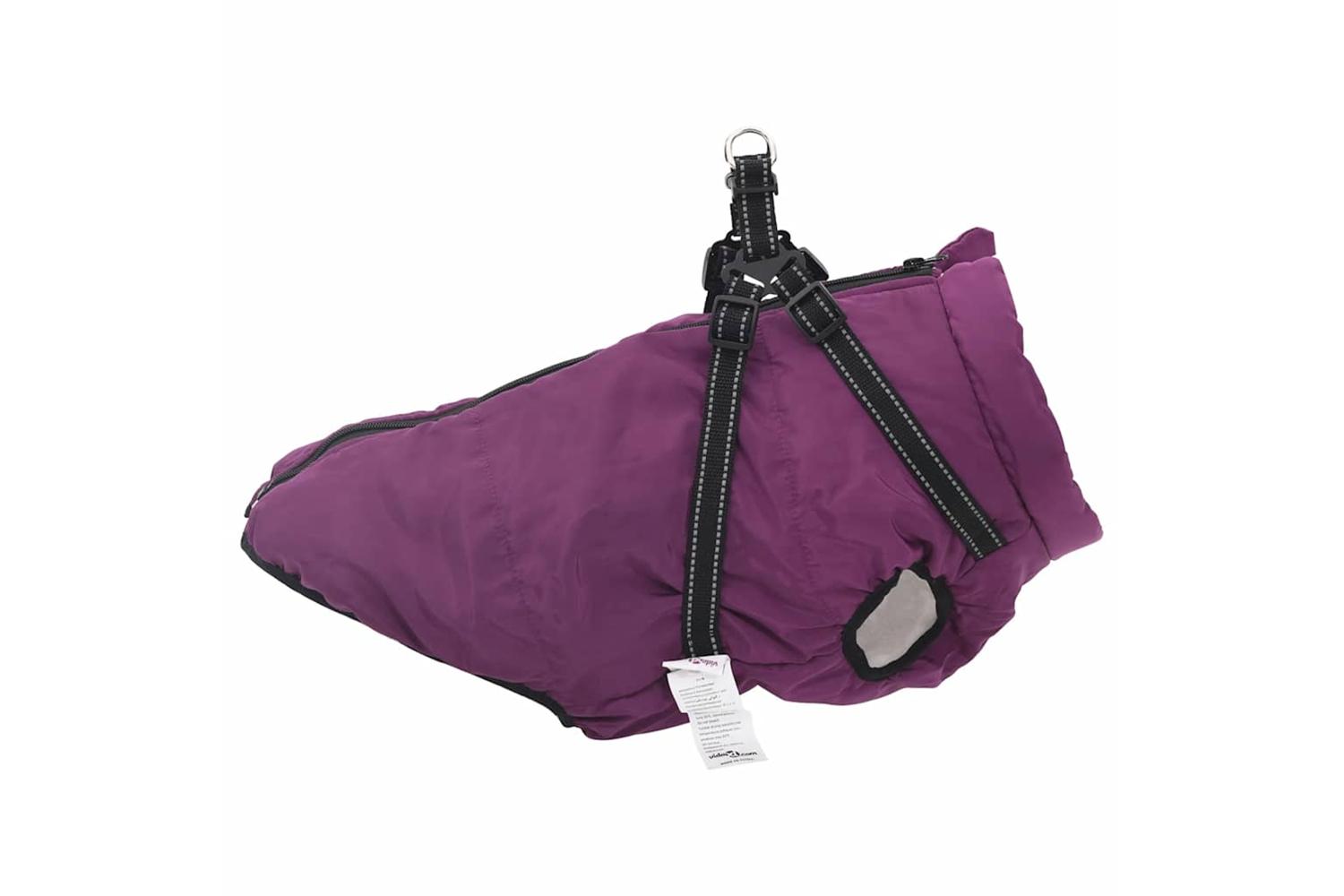 Dog Coat With Harness Waterproof Reflective Purple 3xl-4