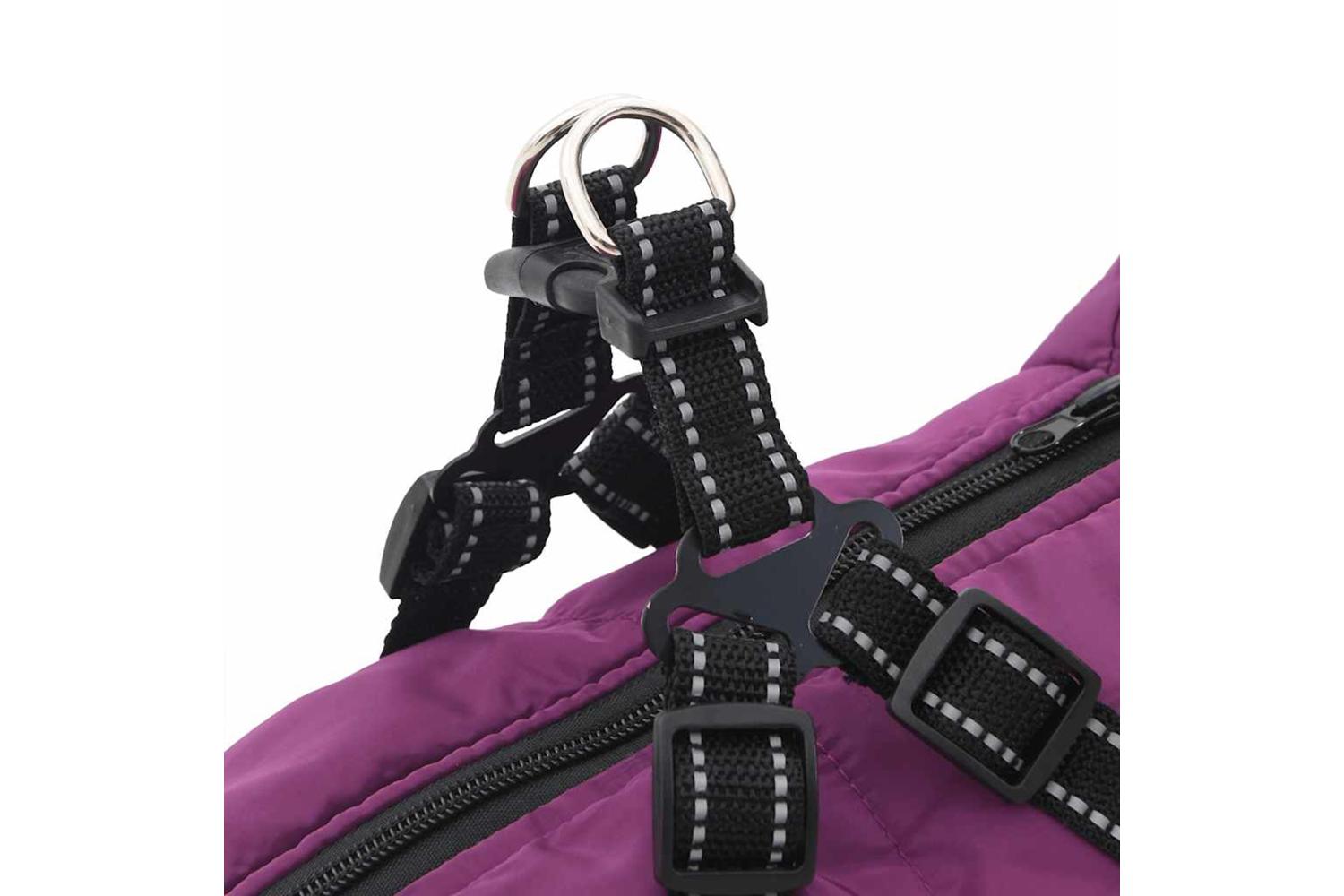 Dog Coat With Harness Waterproof Reflective Purple 3xl-9