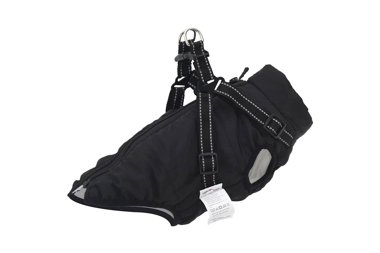 Dog Coat With Harness Waterproof Reflective Black Xl