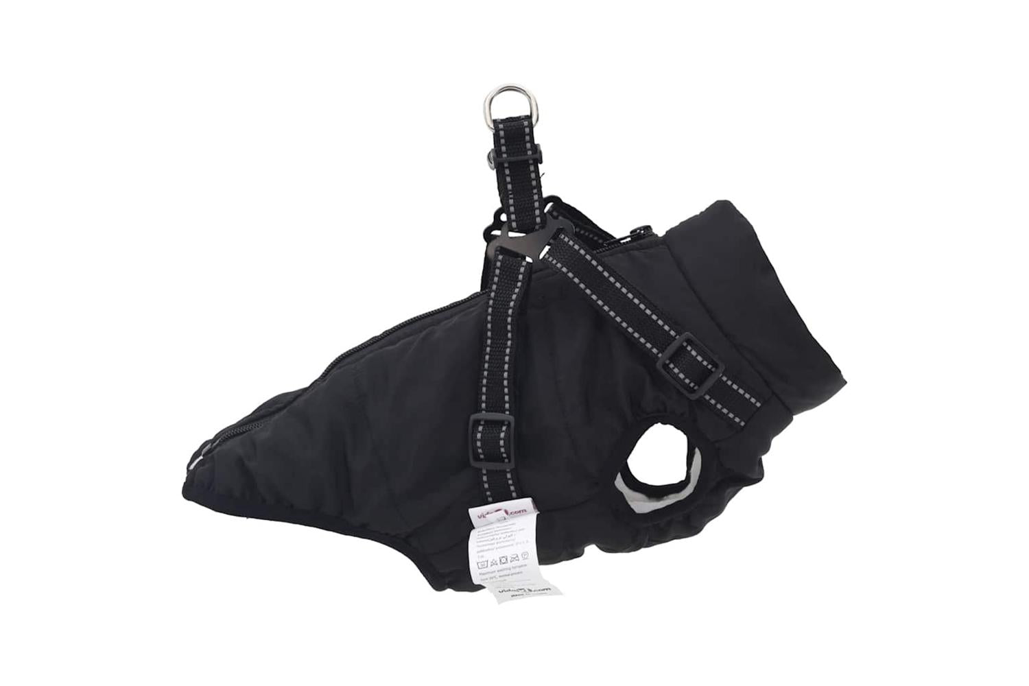 Dog Coat With Harness Waterproof Reflective Black Xl-4