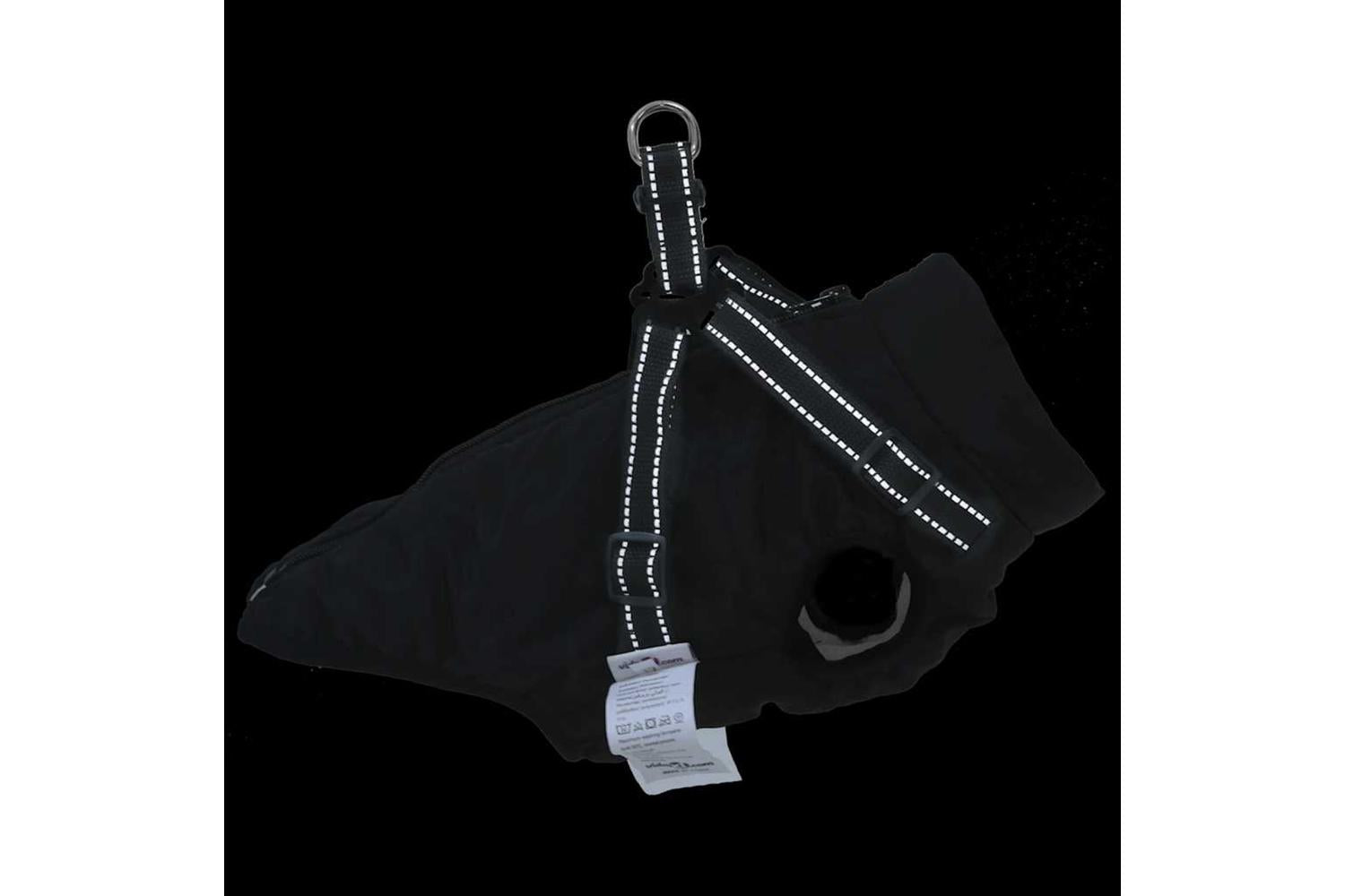 Dog Coat With Harness Waterproof Reflective Black Xl-6