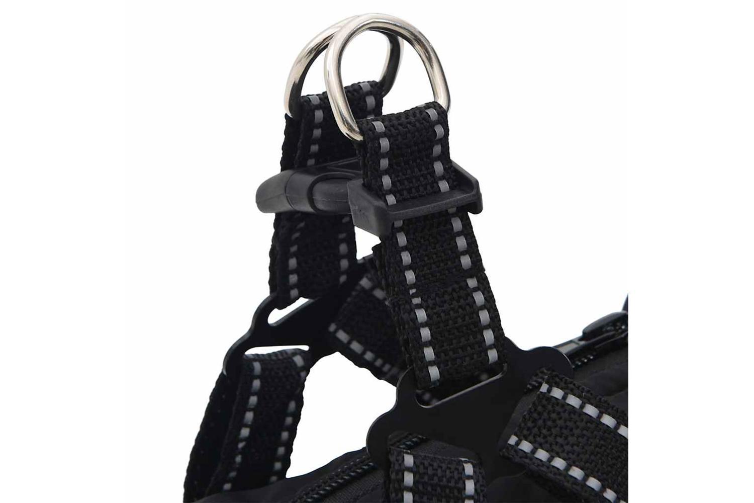 Dog Coat With Harness Waterproof Reflective Black Xl-9